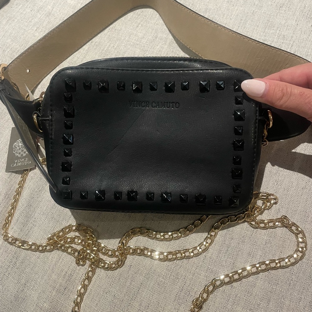 Vince Camuto Black Studded Crossbody Bag